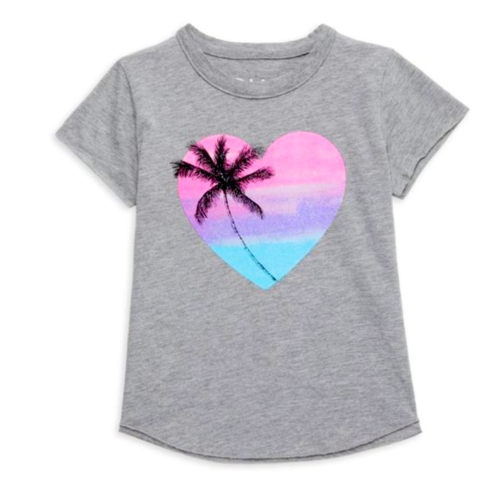 Chaser Little Girl's Heart Palm Tree Graphic Tee